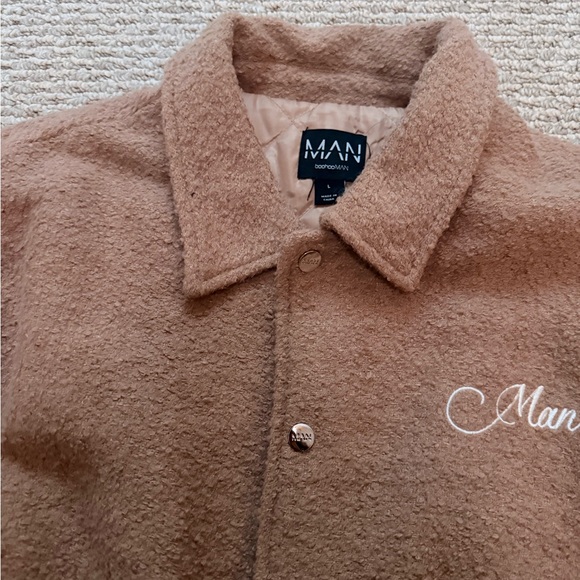 Boohoo Mens Tan Bomber Jacket - Picture 2 of 3